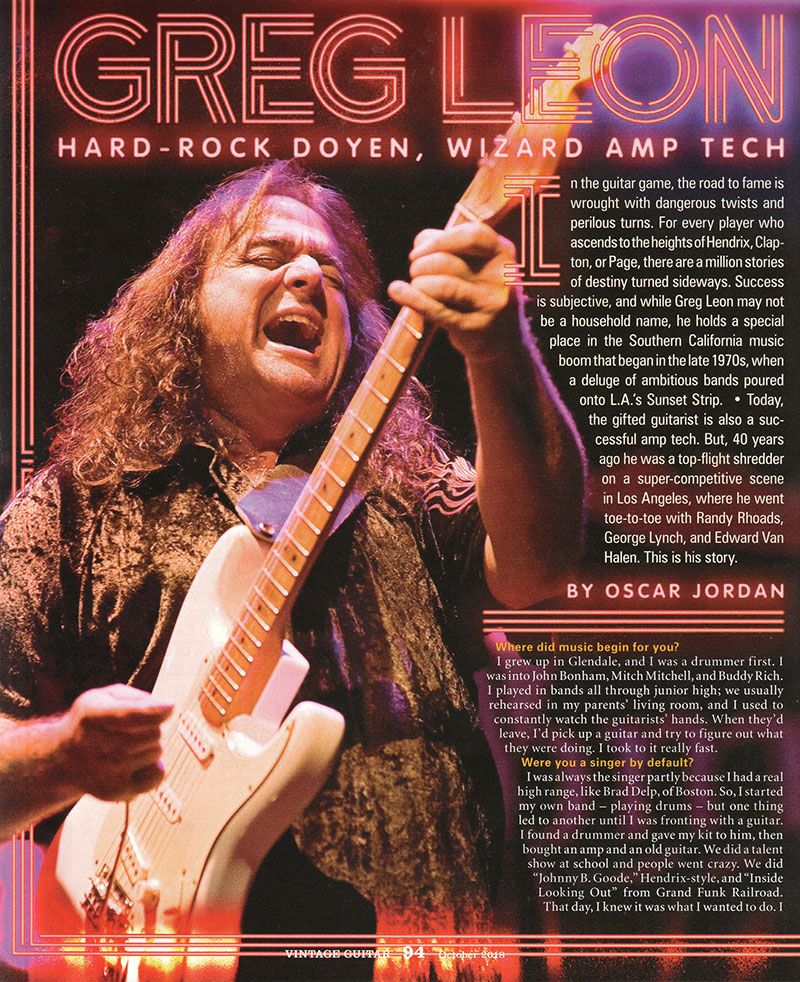 Vintage Guitar Magazine Article (2018)